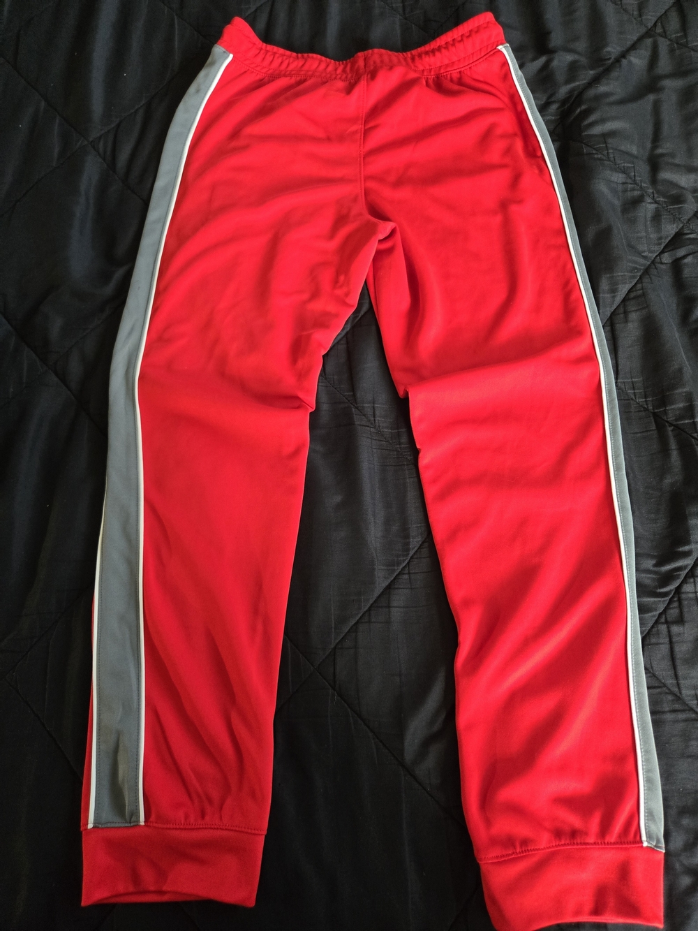 Cat & Jack Red Joggers with Gray Side Stripes